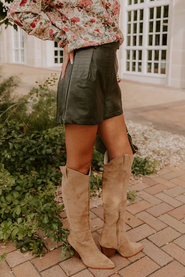 Chic Statement High Waist Faux Leather Shorts in Deep Forest sold by Impressions product image thumbnail 5