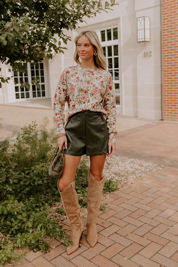 Chic Statement High Waist Faux Leather Shorts in Deep Forest sold by Impressions product image thumbnail 3