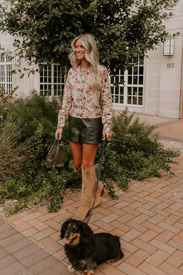 Chic Statement High Waist Faux Leather Shorts in Deep Forest sold by Impressions