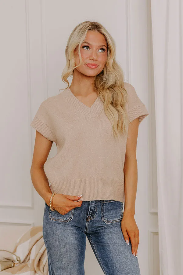 Hayride Cutie Knit Sweater Top in Iced Latte sold by Impressions product image thumbnail 3