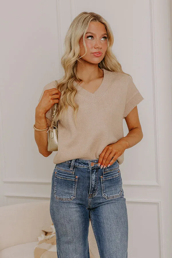 Hayride Cutie Knit Sweater Top in Iced Latte sold by Impressions