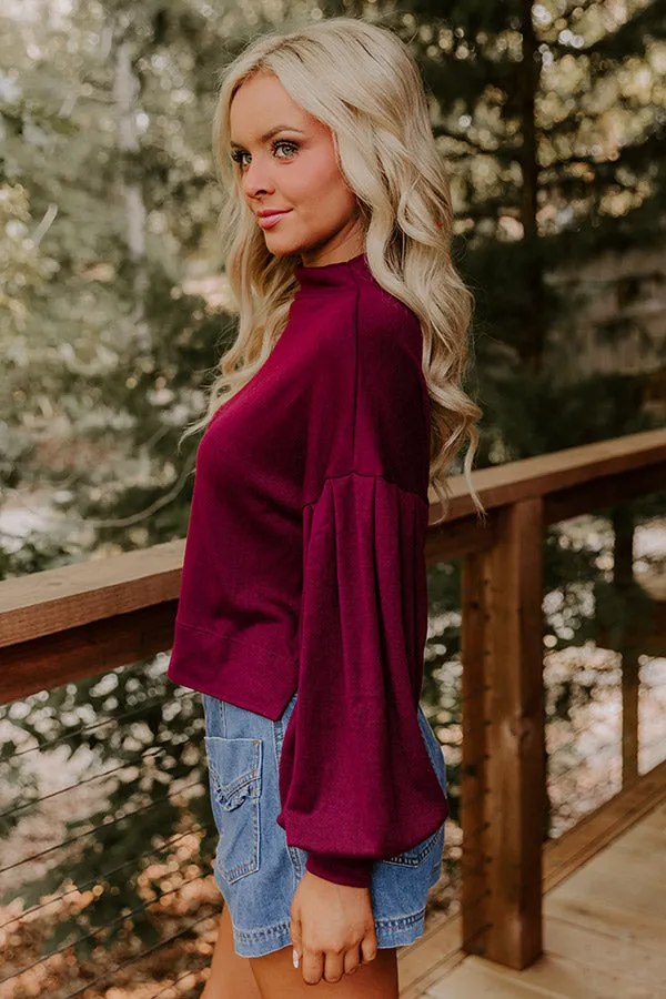 Sweet Energy Knit Top in Merlot sold by Impressions product image thumbnail 4