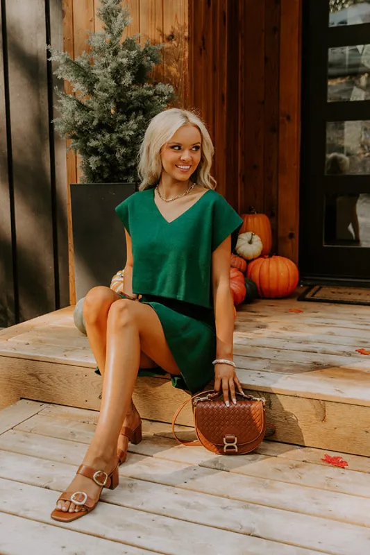 Chic A La Mode Knit Top in Hunter Green sold by Impressions