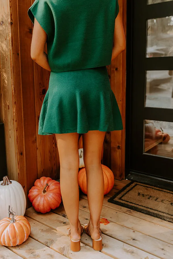 Chic A La Mode High Waist Knit Mini Skirt in Hunter Green sold by Impressions product image thumbnail 4