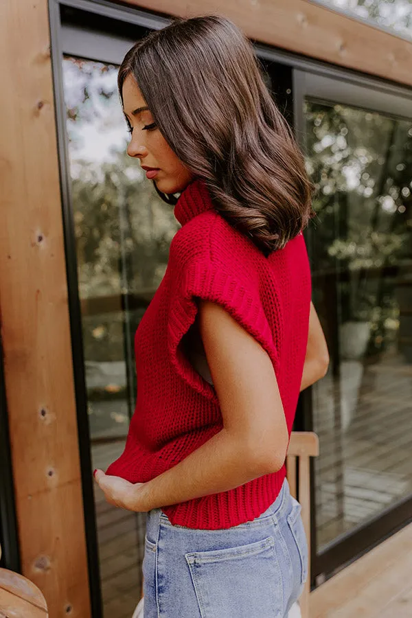 Coffee Shop Charm Knit Sweater Top in Red sold by Impressions product image thumbnail 4
