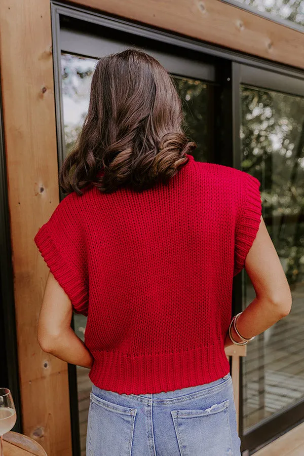 Coffee Shop Charm Knit Sweater Top in Red sold by Impressions product image thumbnail 5