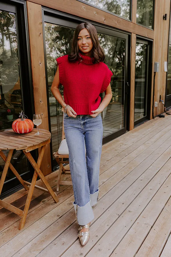 Coffee Shop Charm Knit Sweater Top in Red sold by Impressions product image thumbnail 3