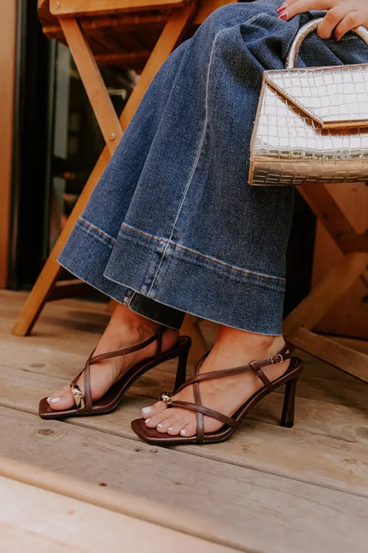 The Liliana Faux Leather Heel in Chestnut sold by Impressions