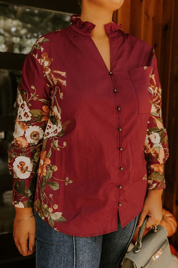 Uptown Poise Floral Top in Wine Curves sold by Impressions product image thumbnail 3