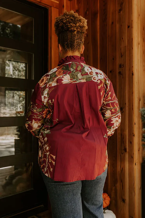 Uptown Poise Floral Top in Wine Curves sold by Impressions product image thumbnail 5
