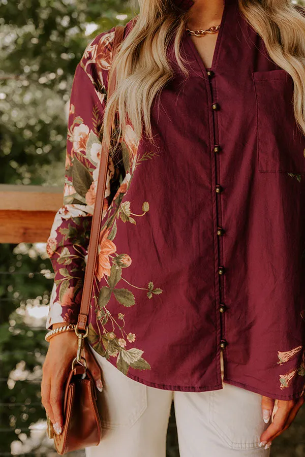 Uptown Poise Floral Top in Wine sold by Impressions product image thumbnail 4