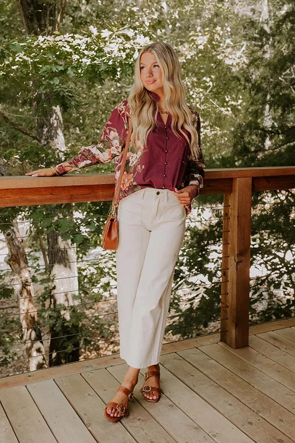 Uptown Poise Floral Top in Wine sold by Impressions product image thumbnail 2