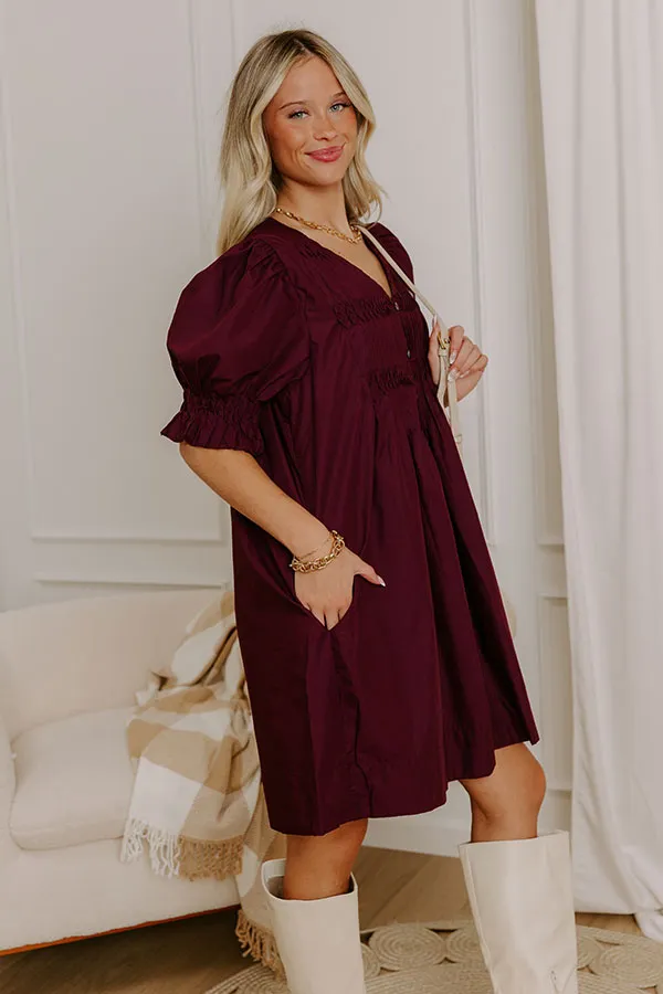 Bordeaux Bliss Button Down Mini Dress sold by Impressions product image thumbnail 5