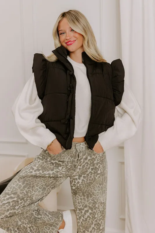 Mountain Top Resort Puffer Vest in Black sold by Impressions