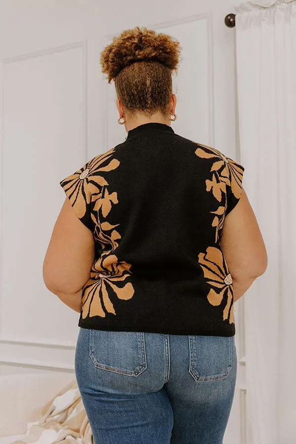 City Bloom Floral Knit Top in Black Curves sold by Impressions product image thumbnail 4
