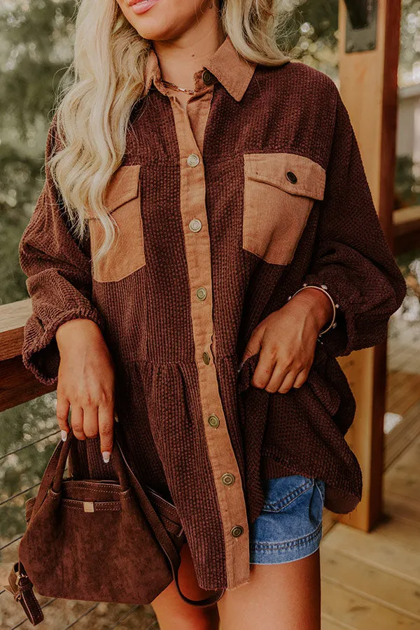 Everyday Adventure Corduroy Button Up Top in Chestnut sold by Impressions product image thumbnail 4