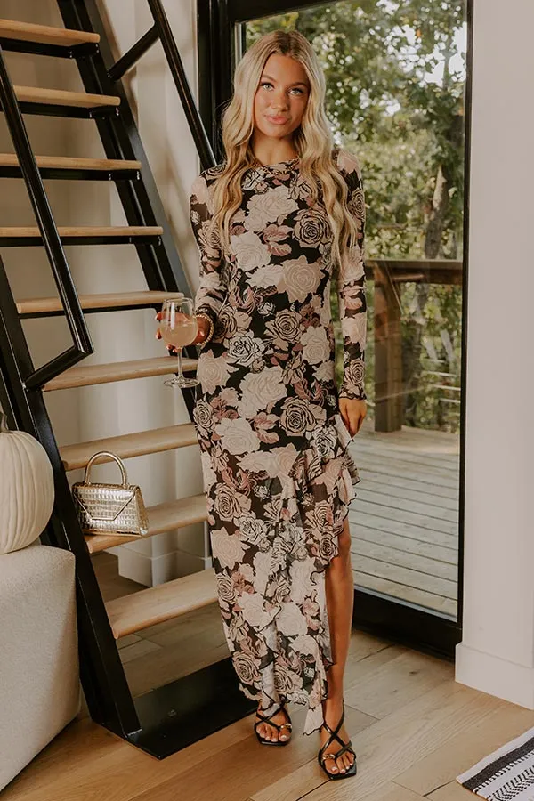 Wild Rose Mesh Asymmetrical Maxi Dress sold by Impressions product image thumbnail 2