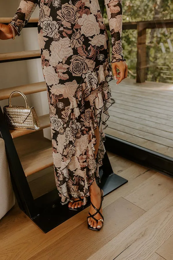 Wild Rose Mesh Asymmetrical Maxi Dress sold by Impressions product image thumbnail 3