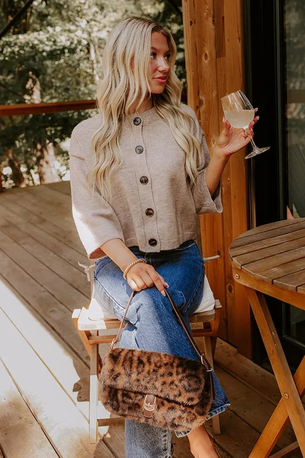 Coffee Shop Cozy Knit Cardigan in Mocha sold by Impressions