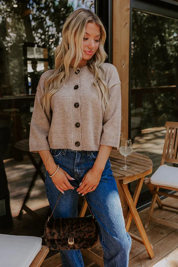 Coffee Shop Cozy Knit Cardigan in Mocha sold by Impressions product image thumbnail 2