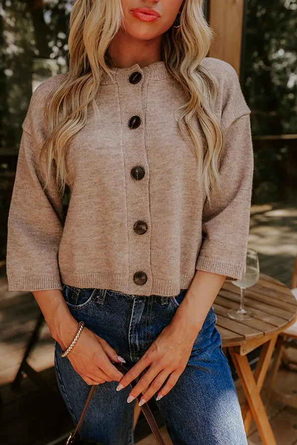 Coffee Shop Cozy Knit Cardigan in Mocha sold by Impressions product image thumbnail 3