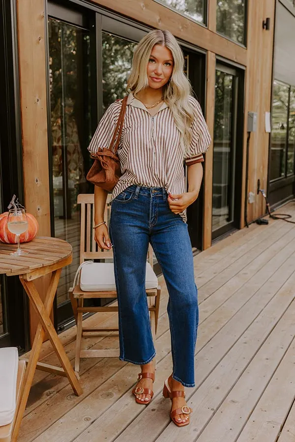 Smiles And Stripes Quarter Zip Top in Chocolate sold by Impressions product image thumbnail 2