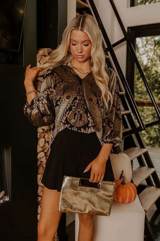 Champagne Fizz Floral Velvet Burnout Top sold by Impressions