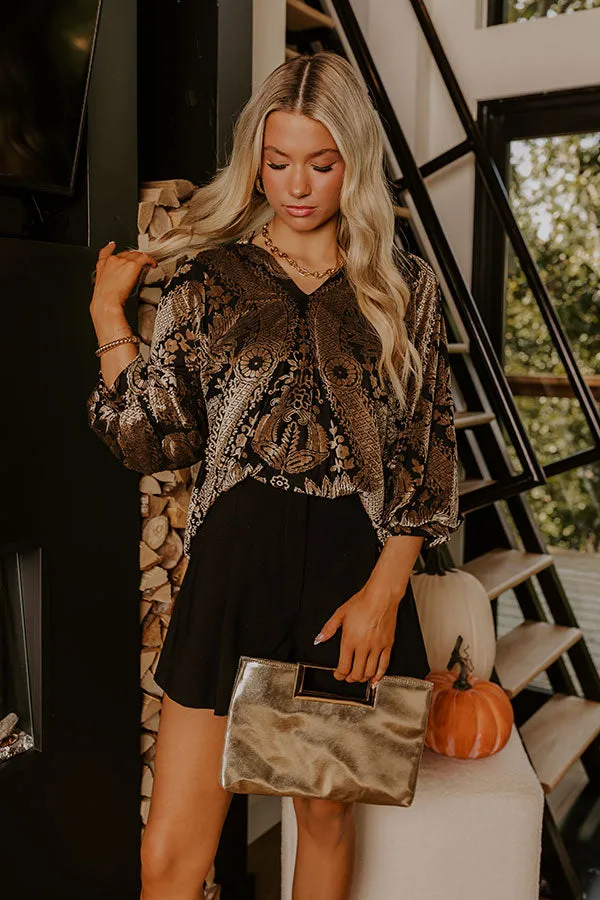 Champagne Fizz Floral Velvet Burnout Top sold by Impressions