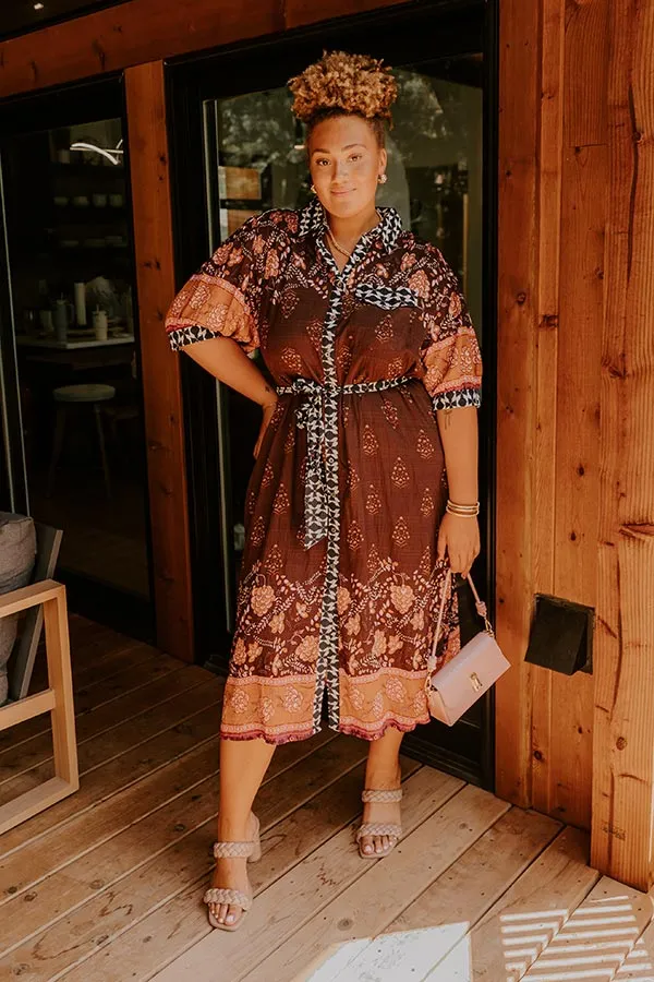 Wandering Heart Floral Button Down Midi Dress sold by Impressions