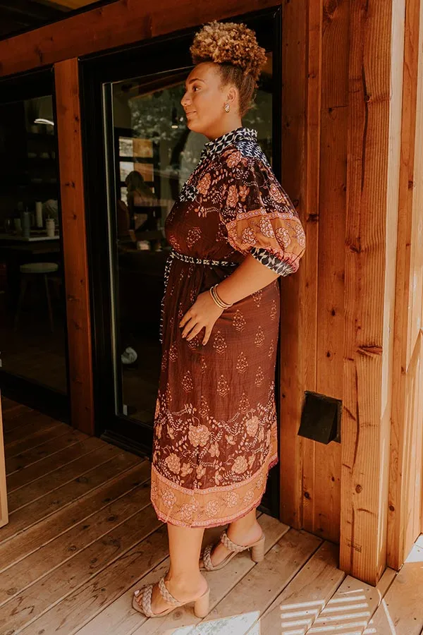 Wandering Heart Floral Button Down Midi Dress sold by Impressions product image thumbnail 5