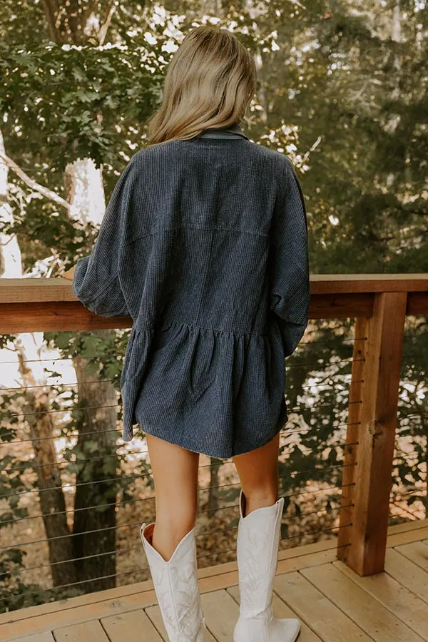 Everyday Adventure Corduroy Button Up Top in Navy sold by Impressions product image thumbnail 4