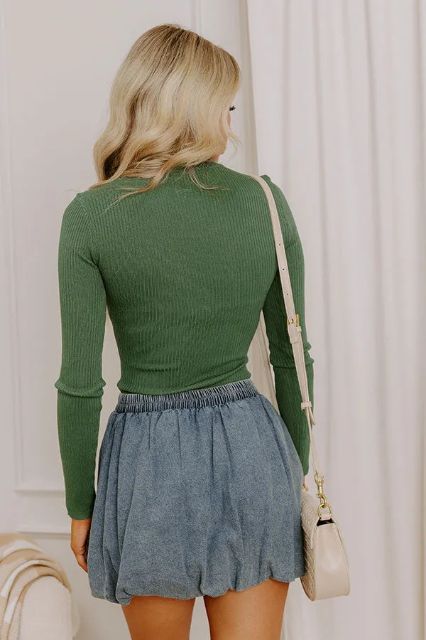 Simply Chic Ribbed Bodysuit in Green sold by Impressions product image thumbnail 5