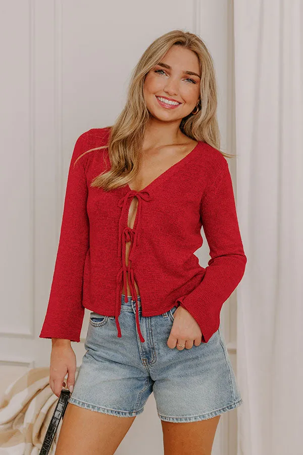 Kind Heart Front Tie Knit Top sold by Impressions product image thumbnail 4