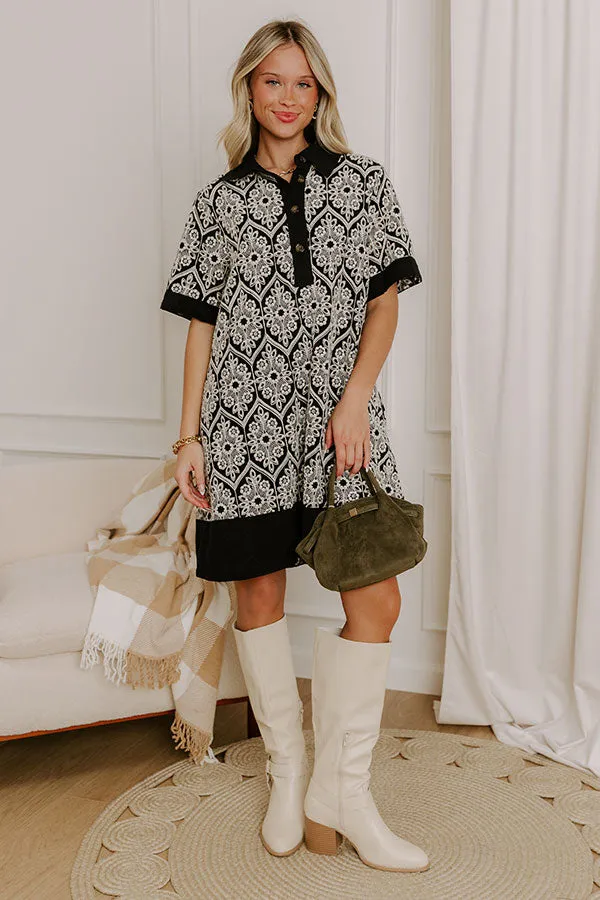 Brunch Plans Ready Eyelet Mini Dress in Black sold by Impressions