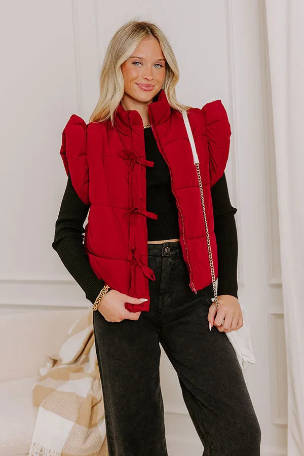 Mountain Top Resort Puffer Vest in Wine sold by Impressions product image thumbnail 3