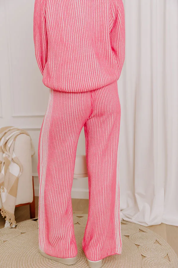 Uptown Chic High Waist Ribbed Pants in Pink sold by Impressions product image thumbnail 5