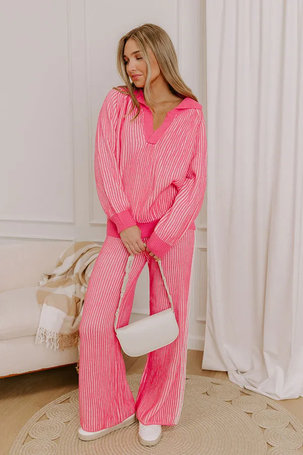 Uptown Chic High Waist Ribbed Pants in Pink sold by Impressions product image thumbnail 2