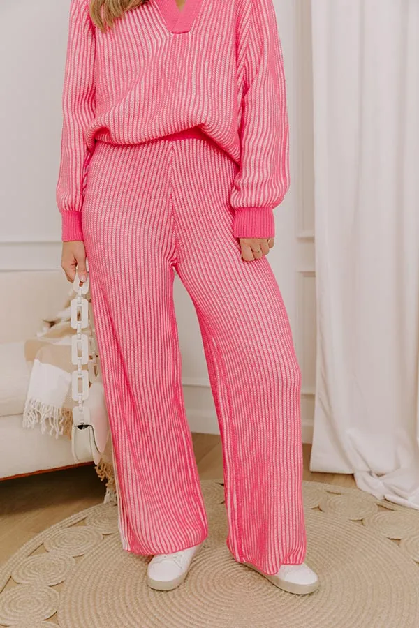 Uptown Chic High Waist Ribbed Pants in Pink sold by Impressions product image thumbnail 3