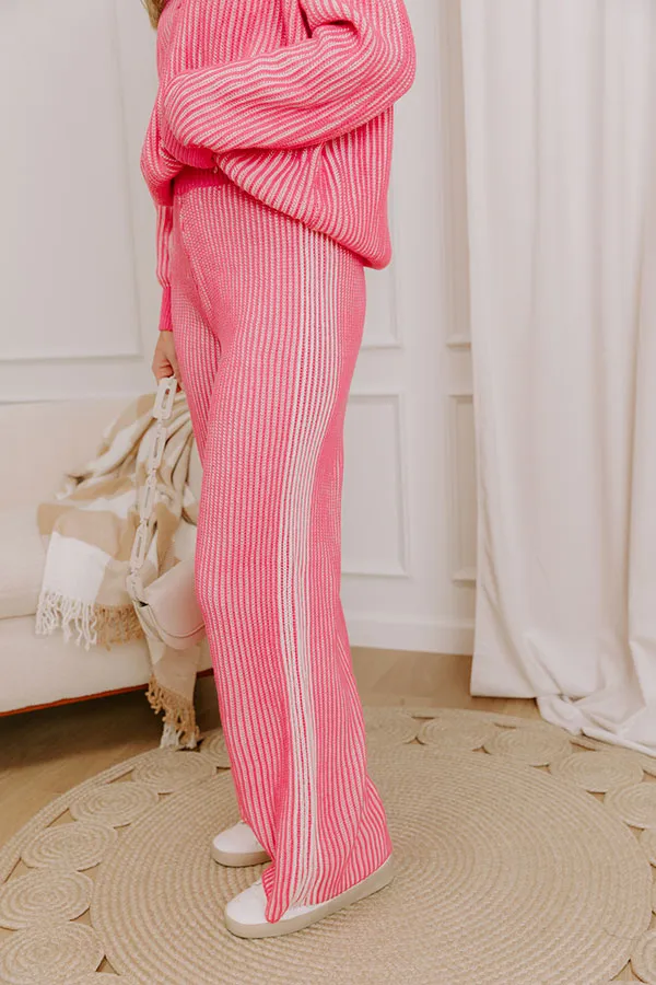 Uptown Chic High Waist Ribbed Pants in Pink sold by Impressions product image thumbnail 4