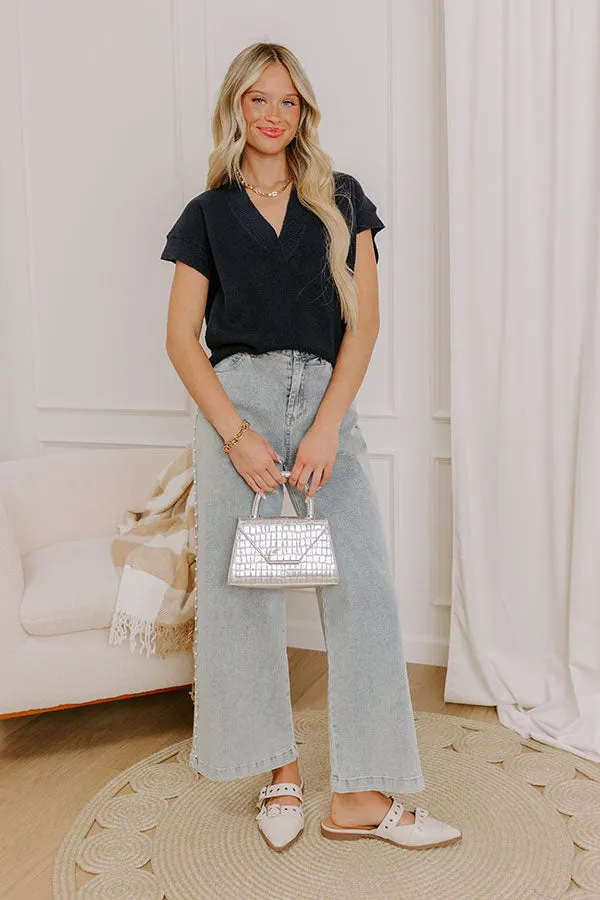 Hayride Cutie Knit Sweater Top in Navy sold by Impressions product image thumbnail 2