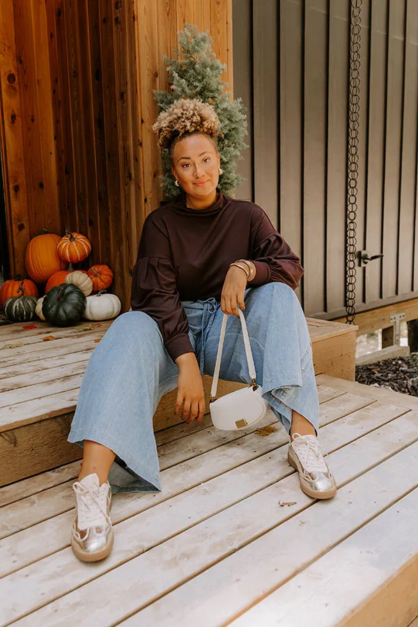 Sweet Energy Knit Top in Chestnut Curves sold by Impressions