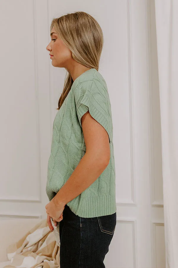 Uptown Ease Cable Knit Sweater Top in Pear sold by Impressions product image thumbnail 3