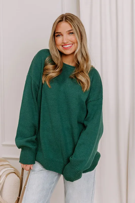 Sweet Lifestyle Knit Sweater in Hunter Green sold by Impressions