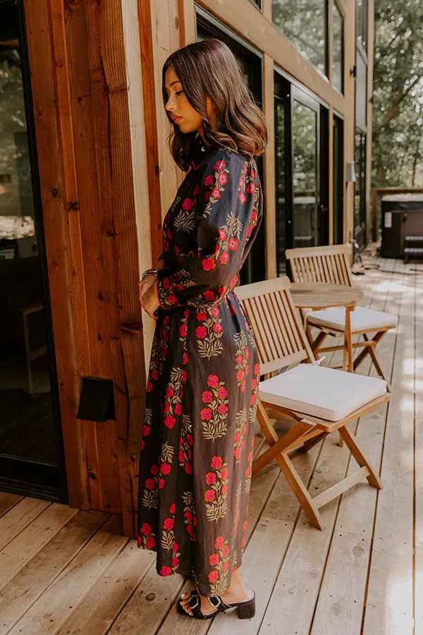 Charming Smile Floral Button Down Midi Dress sold by Impressions product image thumbnail 5