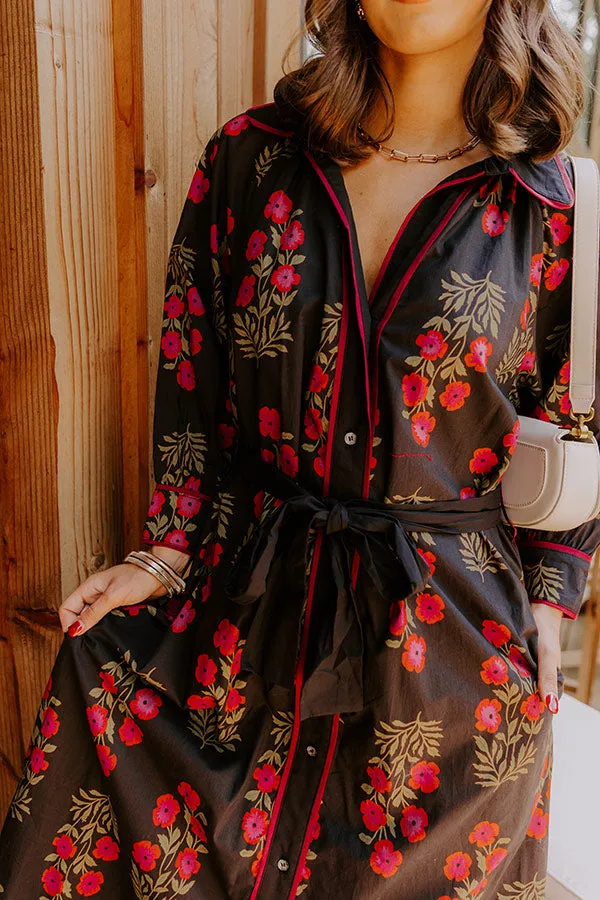 Charming Smile Floral Button Down Midi Dress sold by Impressions product image thumbnail 2