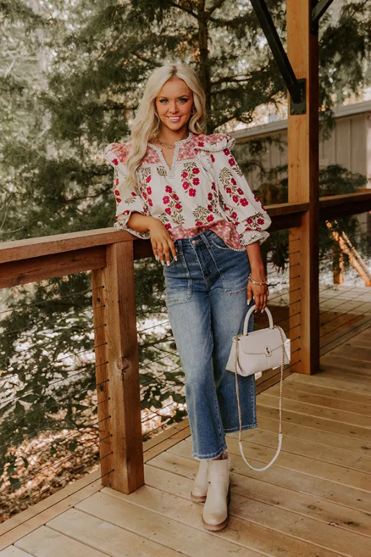 Flower Picking Ruffle Top sold by Impressions