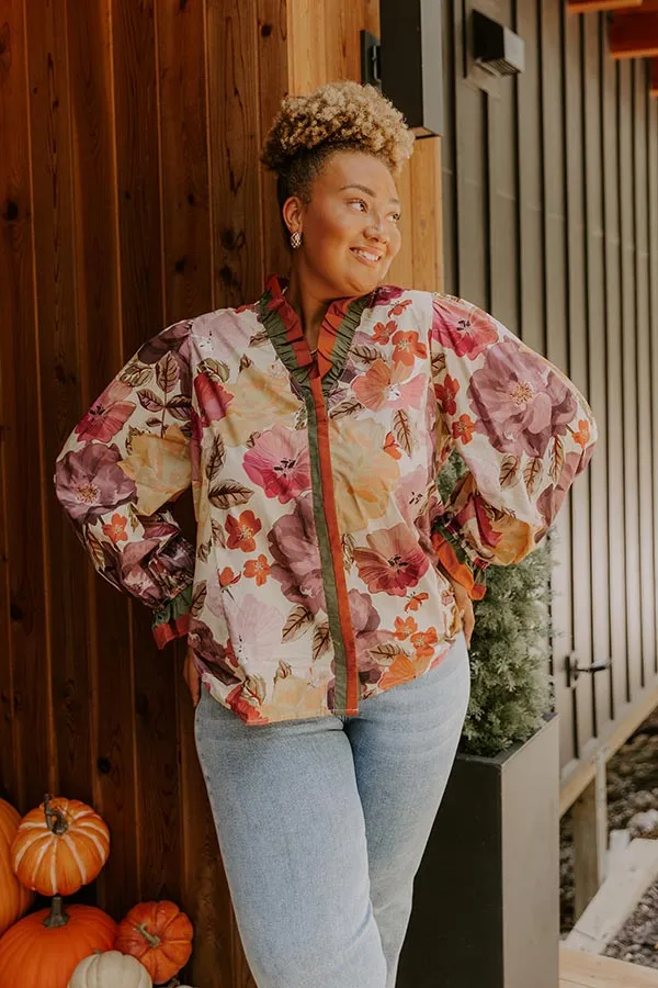 Autumn In Bloom Button Down Top Curves sold by Impressions product image thumbnail 4