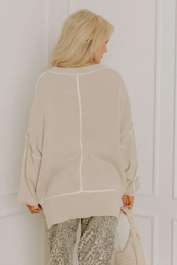 The Cozy Edit Knit Sweater in Oatmeal sold by Impressions product image thumbnail 5