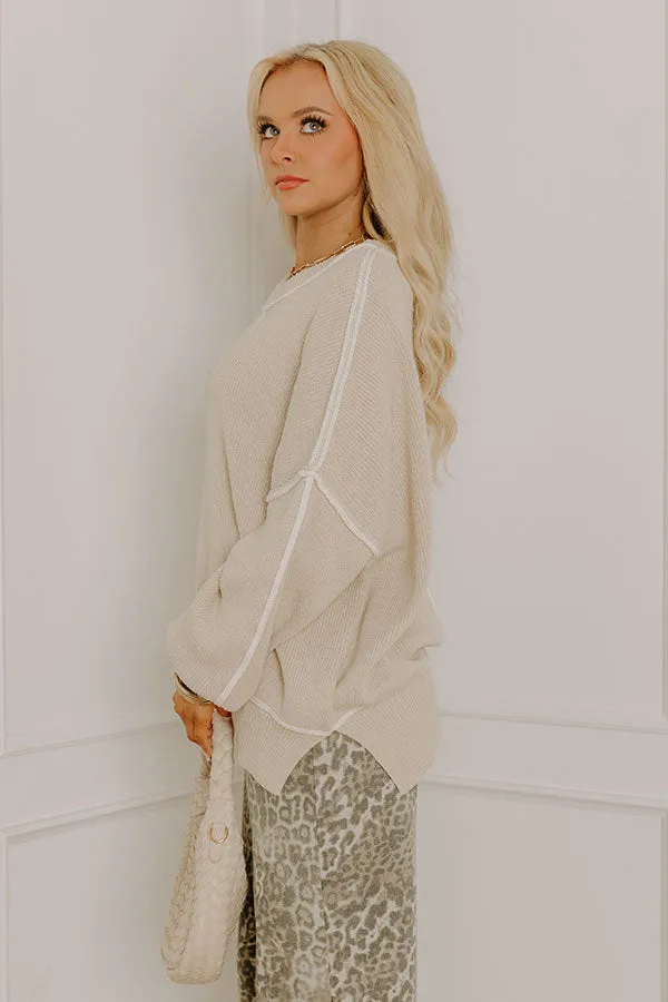 The Cozy Edit Knit Sweater in Oatmeal sold by Impressions product image thumbnail 4