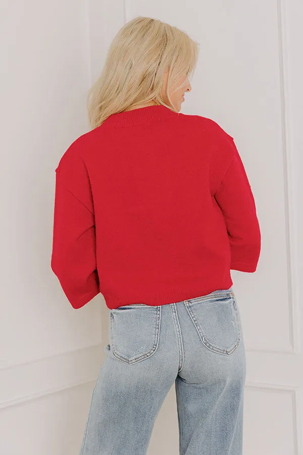 Coffee Shop Cozy Knit Cardigan in Red sold by Impressions product image thumbnail 5